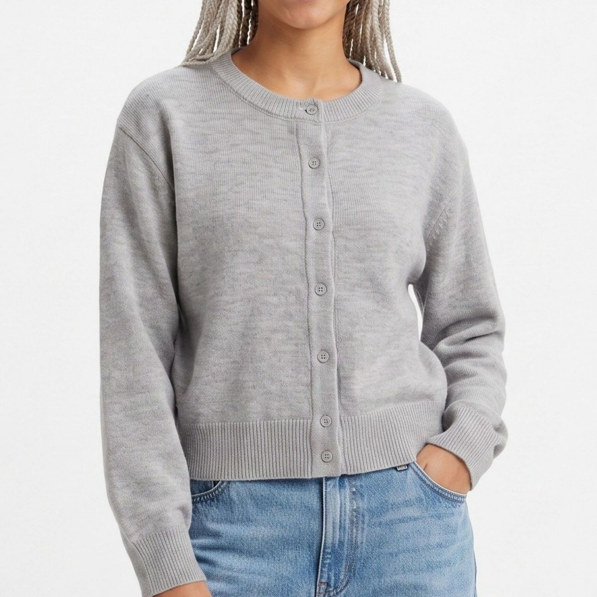Anna-Kaci Women's Crewneck Button-Front Knit Cardigan Sweater