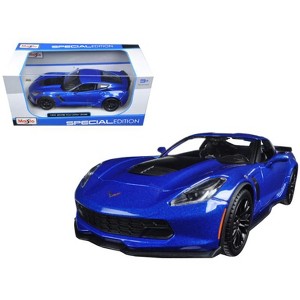 2015 Chevrolet Corvette Stingray C7 Z06 Blue Metallic 1/24 Diecast Model Car by Maisto - 1 of 3