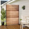 MAYEERTY 72 inch Room Divider with Galvanized Frame Wood Gain Privacy Screen Garden Fence Patio Beige - 3 of 4