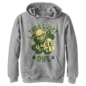 Boy's Star Wars St. Patrick's Day Yoda Lucky One Pull Over Hoodie - 1 of 4