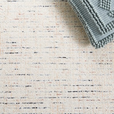 SAFAVIEH Abstract Delia Geometric Wool Area Rug, Ivory/Blue, 8' x 10'
