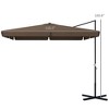 Okak 10 Ft Cantilever Patio Umbrella,Square Offset Umbrella for Patio,Garden,Pool&Backyard,Hanging Umbrella Outdoor with Crank,Cross Base,Brown - 4 of 4