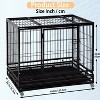 FDW 36/42/48 Inch Dog Crate Heavy Duty Dog Kennel Indoor Outdoor Metal Dog Cage with Removable Pan and Lockable Wheels Pet Playpen for Training - 2 of 4