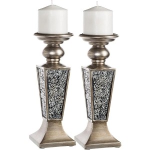 Creative Scents Schonwerk Decorative Candle Holder (set of 2) - Silver - 1 of 4