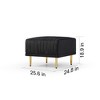 NicBex Modern 25.6" Rectangle Ottomans Velvet Footstools with Channel Tufted and Metal Legs for Bedroom and Living Room, Black - 2 of 4