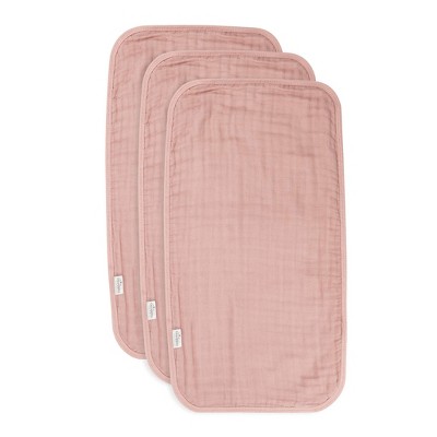 Natemia Muslin Burp Cloth 3Pc Misty Rose