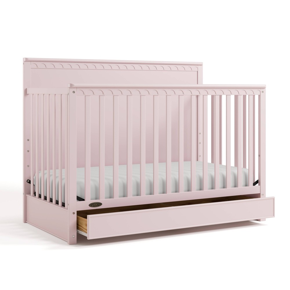 Graco Sasha 5-in-1 Convertible Crib with Drawer - Blush