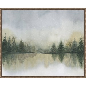 Amanti Art 28"x23" Hazy Cove I by Grace Popp Framed Canvas Wall Art Print - 1 of 4