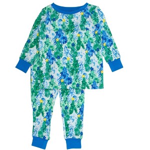 RuffleButts SoftSnooze Gender Inclusive Holiday Long Sleeve Pajama Set - 1 of 2