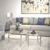 2 Piece Nested Metal & Glass Coffee Table in Satin Nickel and Gray - Henn&Hart - 2 of 4