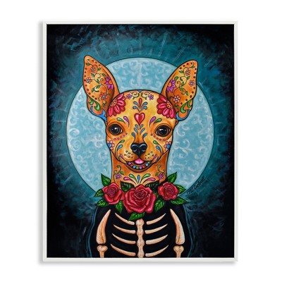 Stupell Industries Day of Dead Chihuahua Black Framed Giclee Art