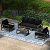 WestinTrends Montara 6-Piece Modern HDPE Outdoor Patio Furniture Sofa Conversation Set with Coffee Table - 2 of 4
