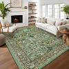 Washable Floral Runner Rug - Non-Slip Rubber Backing, Low-Pile Farmhouse Entryway Carpet, Foldable & Non-Shedding - 4 of 4