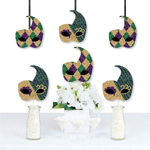 Big Dot of Happiness Mardi Gras - Mask Decorations DIY Masquerade Party Essentials - Set of 20 - 1 of 4