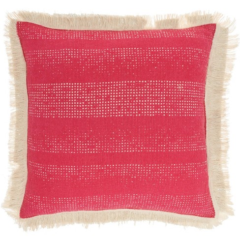 Pink discount fringe pillow