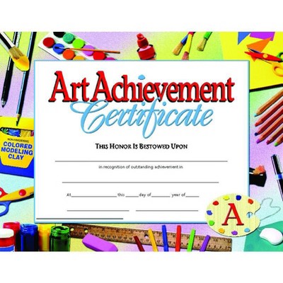 Hayes Art Achievement Certificate Style B, 11 x 8-1/2 inches, pk of 30