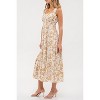 August Sky Women's Wide Straps Ruched Bodice Floral Midi Dress - 3 of 4