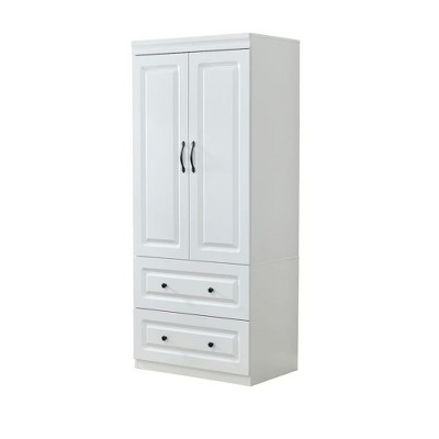 HomeRoots 74" White Two Door Two Drawer Combo Dresser