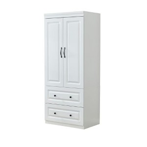 HomeRoots 74" White Two Door Two Drawer Combo Dresser - 1 of 4