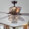 Warehouse Of Tiffany Tierna 5-Blade 52" Rustic Bronze Lighted Ceiling Fan Two-Color Blades Reversible with Pull Chain - 2 of 3