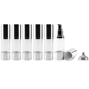Cornucopia Brands 1oz Airless Pump Bottles, 6pk; Refillable Makeup Foundation Containers