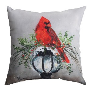 Cardinal on Light Post Decorative Pillow by Manual Woodworkers and Weavers - 1 of 3