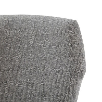 Set of 2 Gray Upholstered Walnut Dining Side Chairs