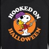 Women's - Peanuts - Hooked On Halloween Lightweight French Terry Wide Neck Long Sleeve Shirt - 2 of 4