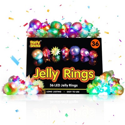Glow Rings Led Party Favors For Kids - Light Up Jelly Rings Glow