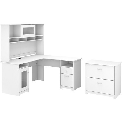 white desk with hutch target