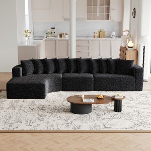 131.1'' Chenille L-Shaped Modular Cloud-Shaped Curved Sectional Sofa with Left Chaise, 10 Pillows, Deep Seat and No Assembly Required - 1 of 4
