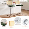 GlasFlength Dining Set with Rattan Back, Solid Wood Back, Leather Seat for Dining Room, Kitchen, Counter, Green, 18.9"*17.7"*42.54" - 4 of 4
