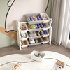 Gulches 33 Inches Tall Gray White HDPE 12 Bin Kids Toy Storage Organizer with Shelves for Playroom Bedroom and Living Room - 4 of 4
