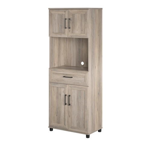 RealRooms Tindall 1 Drawer / 4 Door Tall Coffee Bar, Gray Oak - image 1 of 4