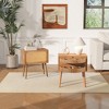 Christopher Knight Home Ena Mid-Century Modern Rattan Rotating Hidden Storage Nightstands - 2 of 4