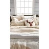 Full/Queen 3Pc Colorblock Faux Shearling Comforter Set Natural - G.H. Bass: Microfiber, Includes 2 Shams - 2 of 4