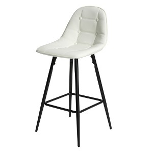 TiramisuBest 2-Piece Swivel Bar Stools, AdjusTable Upholstered with Woven Back & Footrest, Silver Chrome for Kitchen Island - 1 of 4