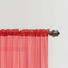 Ramallah Trading Celine Sheer Rod Pocket Curtain Panel - 55 x 90, Red - 2 of 3