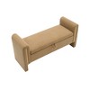 Alilang 52.30 inch Modern Upholstered Storage Bench with Lift-Top Design and Gold Accent Handles-coffee - image 3 of 4