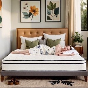 Luck Live 12 inch boxed Queen mattress, medium firmness support, pressure relief, and CertiPUR-US certified. - 1 of 4