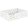 CAVINAS Full Size Wood Montessori Bed with Heightened Safety Guardrails,House-Shaped Floor Bed with Slats and Door,Toddler Bed for Bedroom - 4 of 4