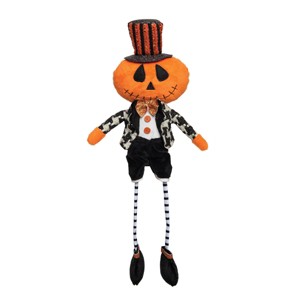 Gallerie II Pumpkin Jack-O-Lantern Halloween Dangle Leg Shelf Sitter - 1 of 4