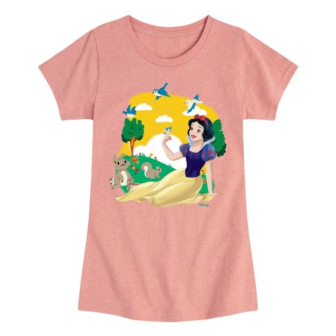 Girls' - Disney Princess - Snow White Forest Animal Friends Fitted Short Sleeve Graphic T-Shirt - image 1 of 4