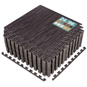 Sorbus 3/8-Inch Thick 96 Sq. Ft. Wood Grain Floor Foam EVA Interlocking Mats Tiles w/ Borders - for Home, Playroom, Basement, Trade Show - 1 of 4