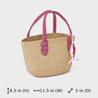 Universal Thread Straw Mini Tote Handbag with Fish Charm - Universal Thread™ Natural — фото 6