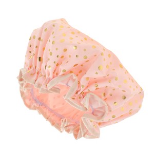 Unique Bargains Reusable Dots Shower Cap 1 Pc - 1 of 4