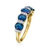 Ross-Simons 1.80 ct. t.w. Sapphire and .12 ct. t.w. Diamond Ring in 14kt Yellow Gold - 3 of 4