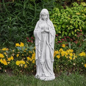 ABYNOW 29.9" Virgin Mary Outdoor Garden Statue – Praying Religious Catholic Decor for Yard, Patio, Home or Entryway – Ivory - 1 of 4