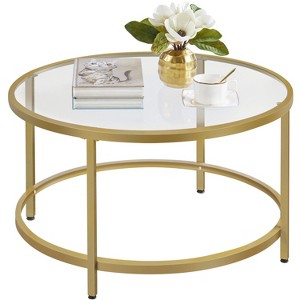Yaheetech 27.6in Modern Glass-Top Coffee Table for Living Room - 1 of 4