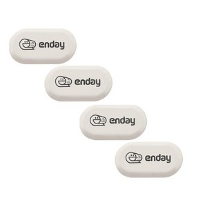 Enday Oval Eraser White, 4 Pack - 1 of 4